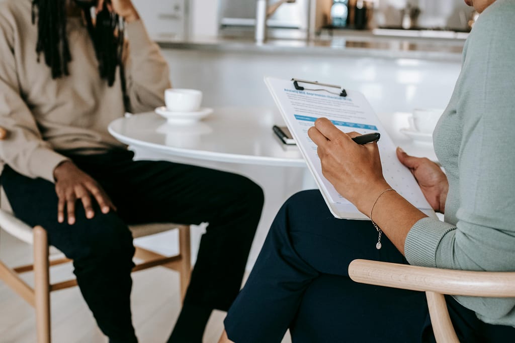One on one meeting to review and discuss an upcoming employee benefits survey.